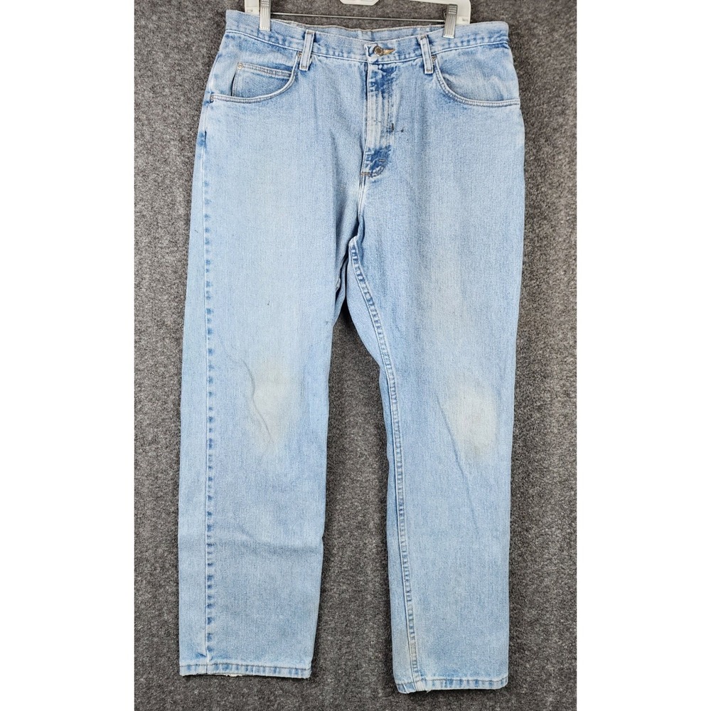 Wrangler Authentics Jeans Mens 36x32 Light Wash Straight Leg Denim 7F000028D